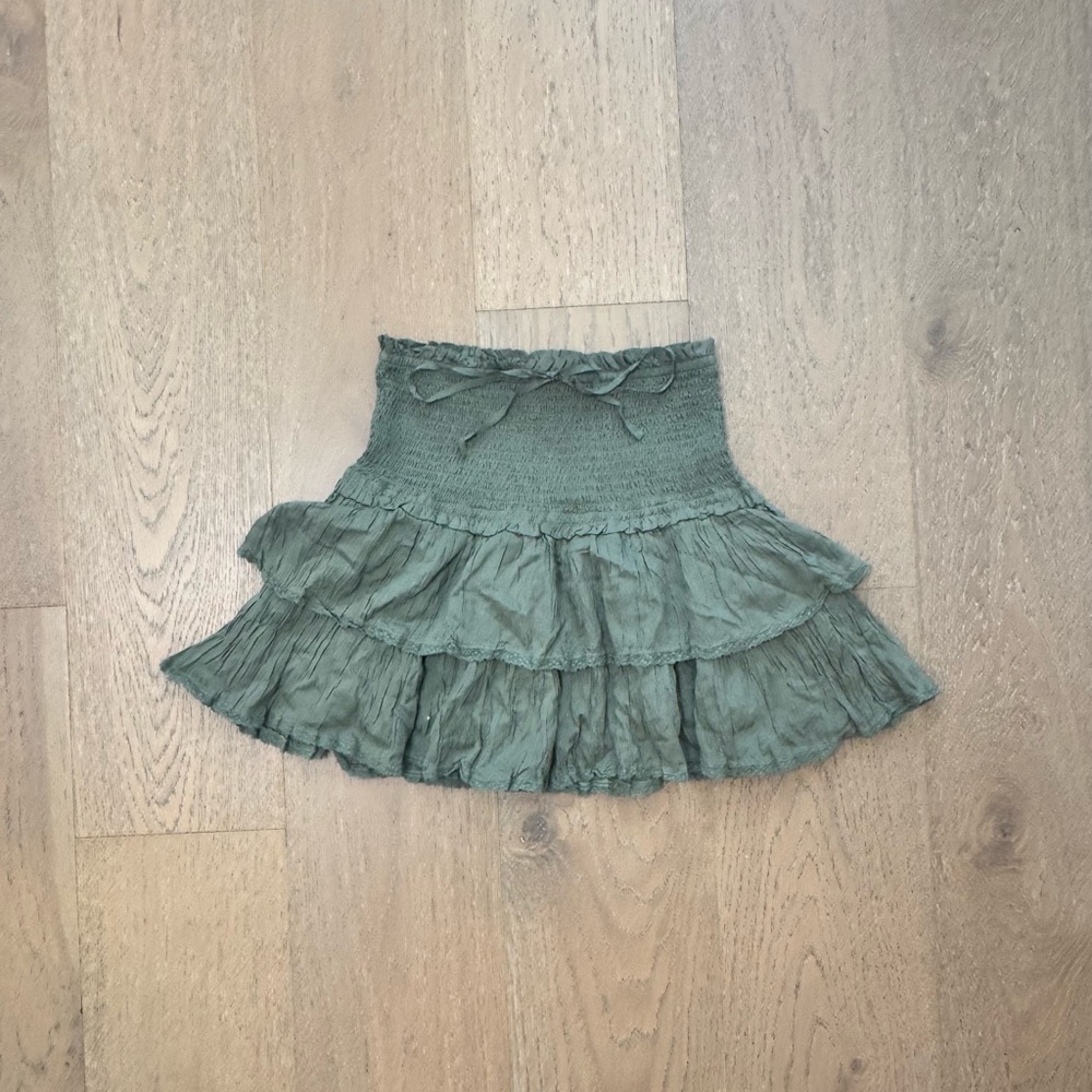 Elegant Green Tiered Skirt
